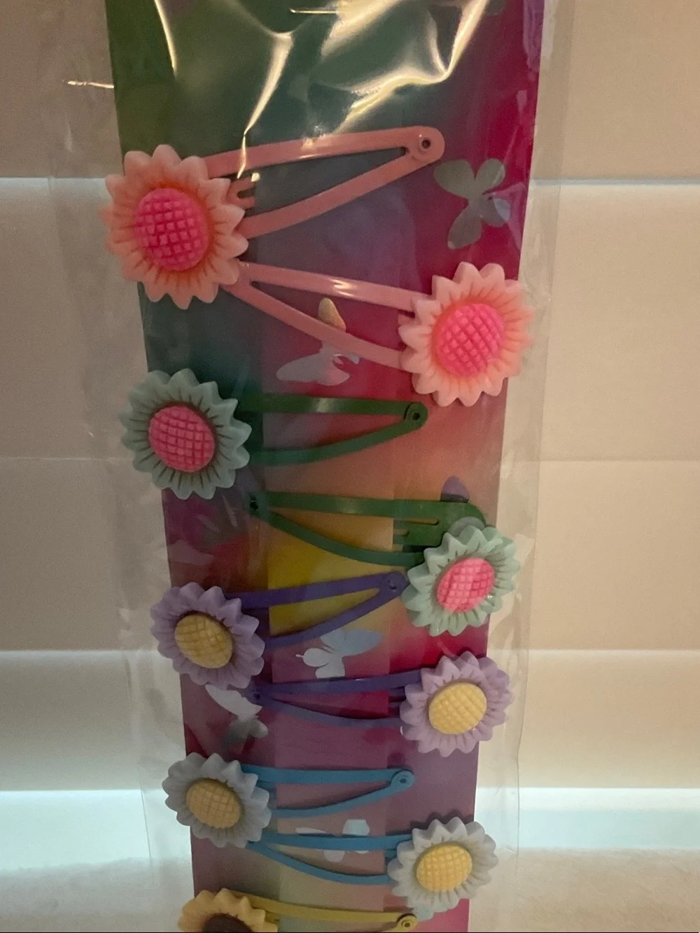 Girls' Pastel Flower Snap Clip Set - Multicolor
